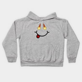 Ice Cream Cone & Smile (in the shape of a face) Kids Hoodie